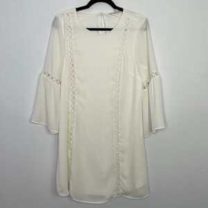 𝅺daniel Rainn boho crochet cream mini dress